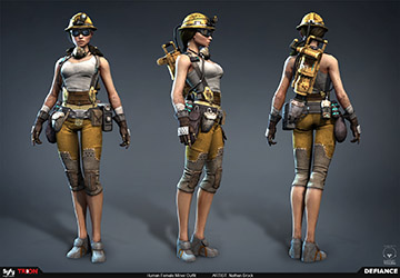 Defiance Concept Art Human Female Miner Outfit