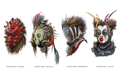 Defiance Concept Art Defiance Season 2 - Raider Masks