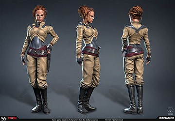 Defiance Concept Art Rynn: game renders of characters from the Defiance series