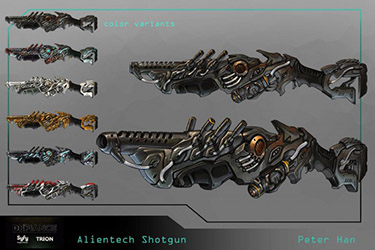 Defiance Concept Art Alientech Shotgun