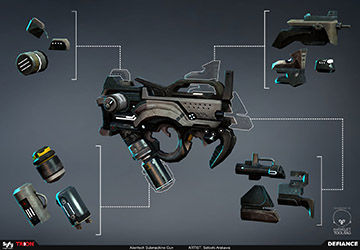 Defiance Concept Art Alientech Submachine Gun