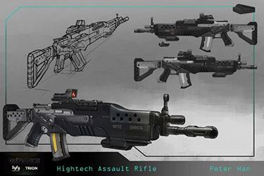 Defiance Concept Art Hightech Assault Rifle