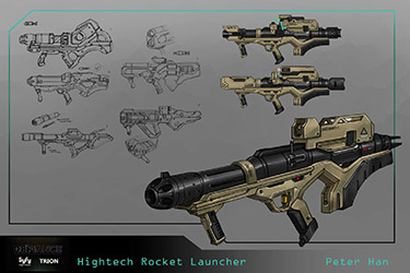 Defiance Concept Art Hightech Rocket Launcher