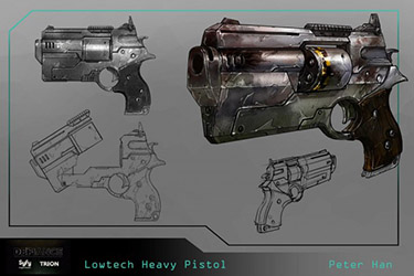 Defiance Concept Art Lowtech Heavy Pistol
