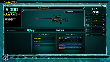 The Professional Ehnace Weapon Screen