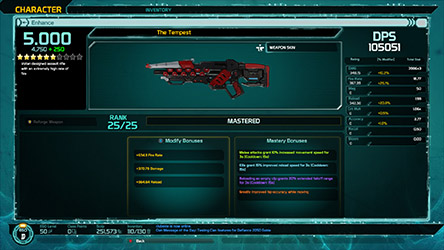 The Tempest Ehnace Weapon Screen