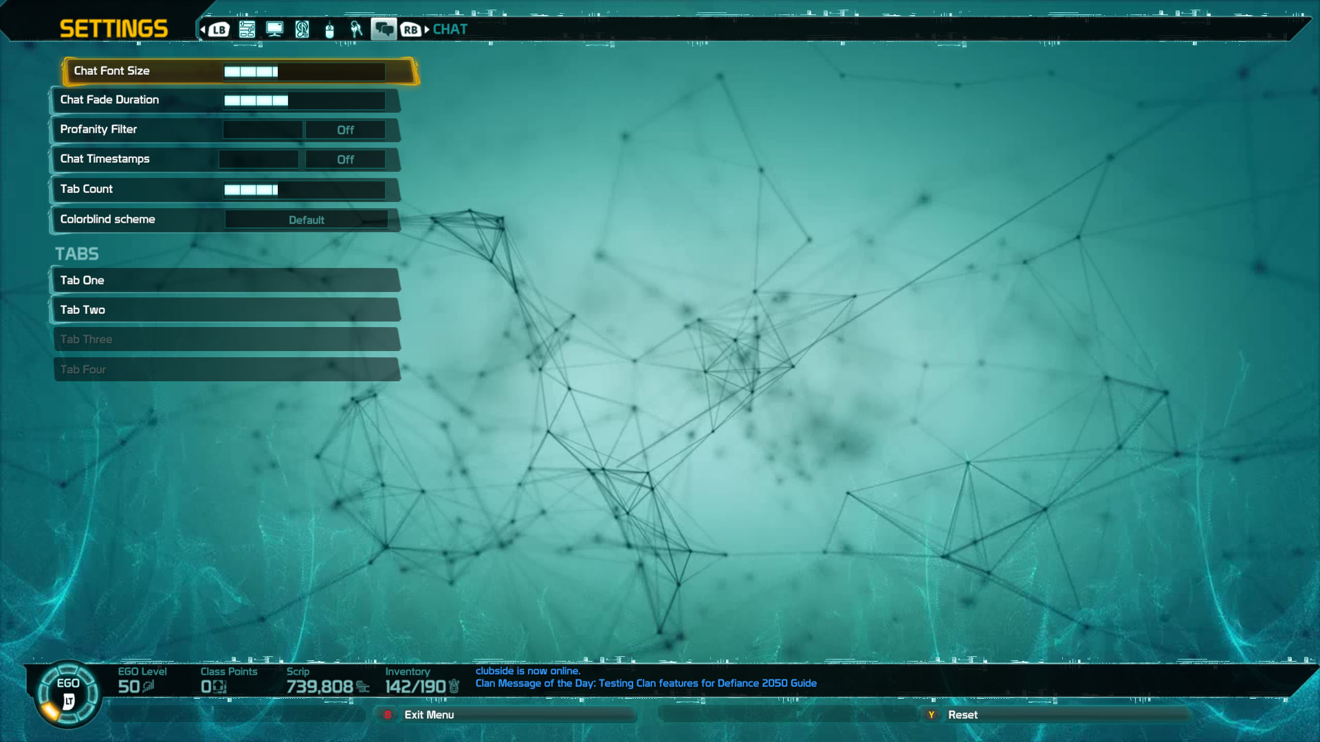 Settings: Chat