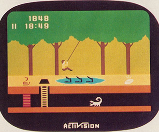 In Pitfall you get to play electronic Tarzan and Mario the Carpenter all at once.
