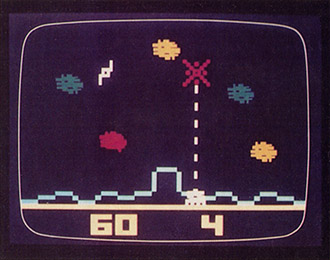 Astroblast, one of the first Intellivision-as-VCS-games, is Astrosmash.